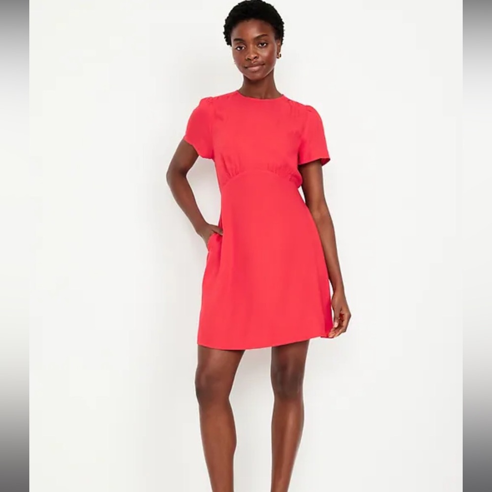 Old Navy Women’s Crepe Mini Dress XL Coral Resort wear casual staple vacation